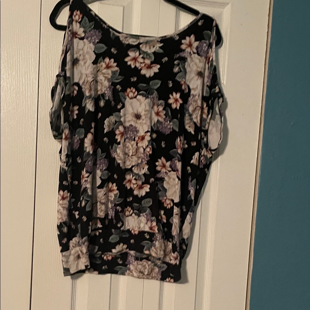 Torrid Black Floral Blouse
